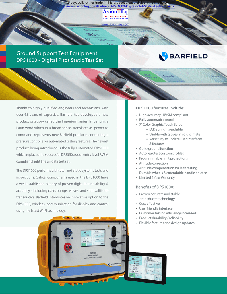 Barfield Dps350 Instruction Manual